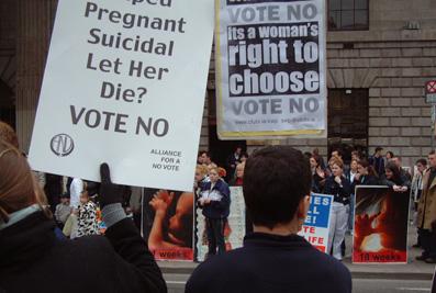 Bigots and pro choice activists face off in Dublin