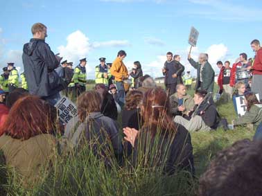 Sitting on the grass at Shannon in Ireland