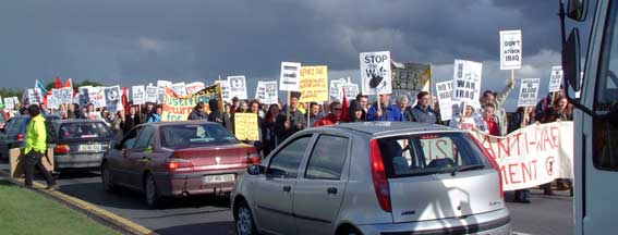 Anti war protest at Shannon airport