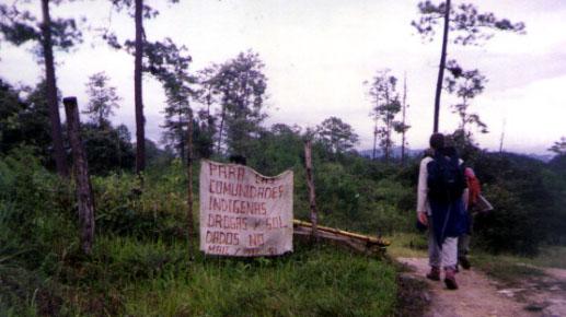 Entrance of Zapatista community Diez de Abril