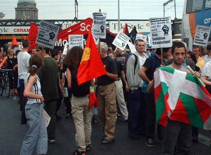 Various flags at the G8 demo
